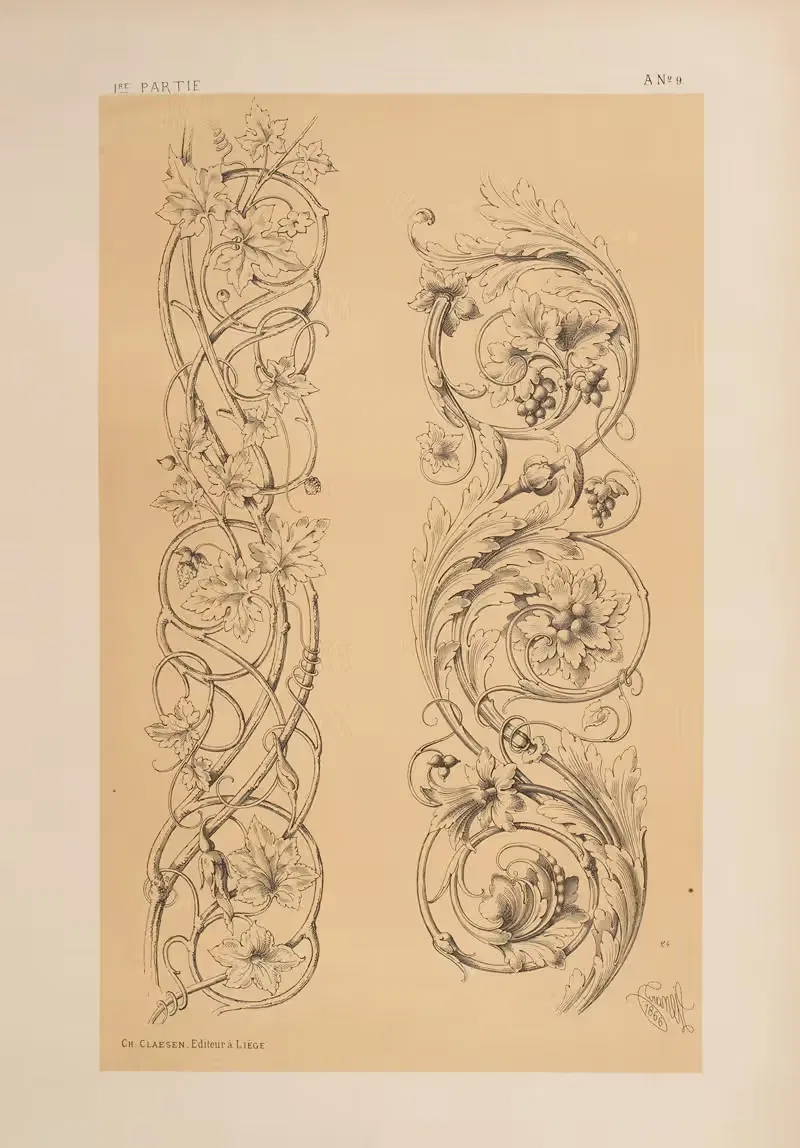 Арнаменты на темы растительного царства by Мишель Льенар, 1866 — digital art print download
