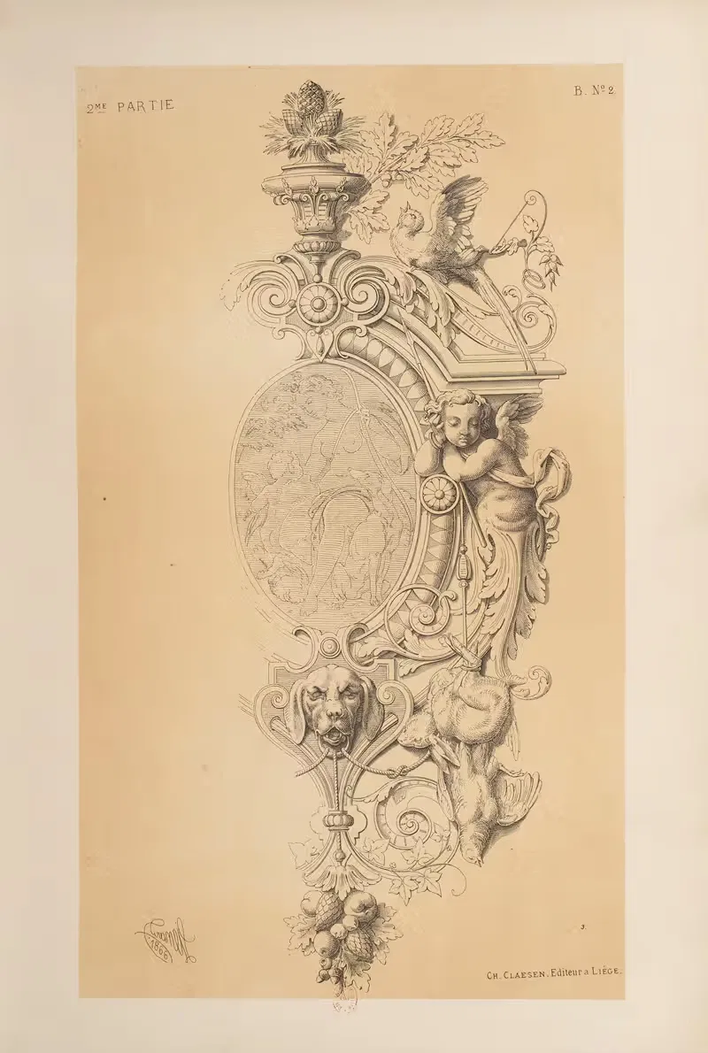 Картуш, формирующий рамку by Мишель Льенар, 1866 — digital art print download