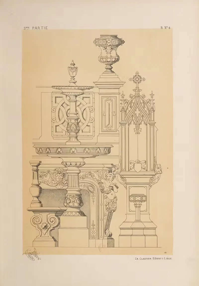 Мраморная работа; детали by Мишель Льенар, 1866 — digital art print download