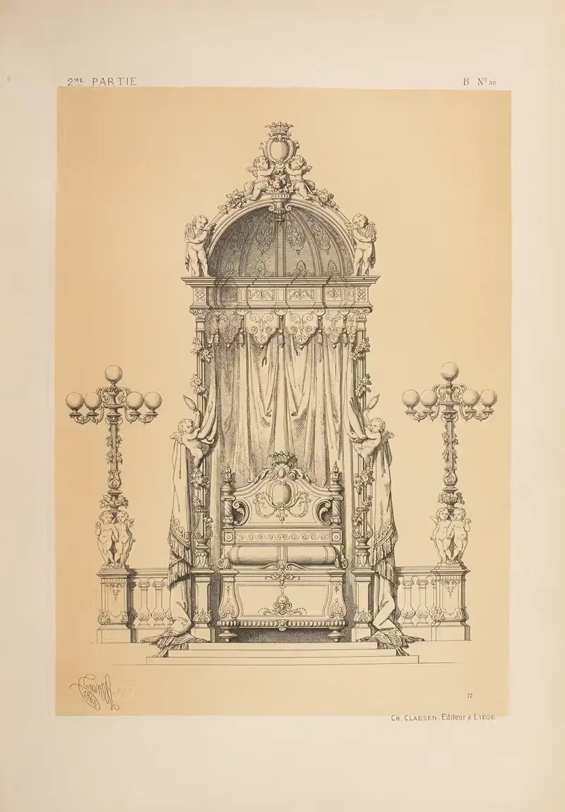 Lit de parade; genre Louis XIV — Michel Liénard