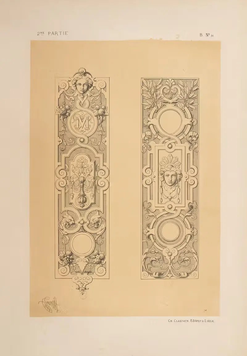 Panneau de porte by Michel Liénard, 1866 — digital art print download