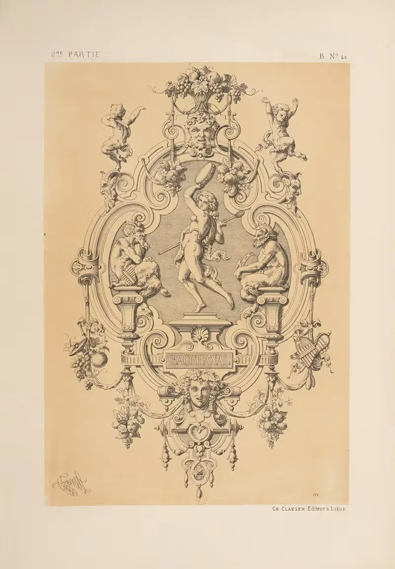 Картуш; итальянский стиль by Мишель Льенар, 1866 — digital art print download