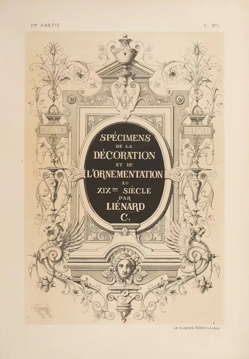 Фронтиспис; жанр неогрек by Мишель Льенар, 1866 — digital art print download