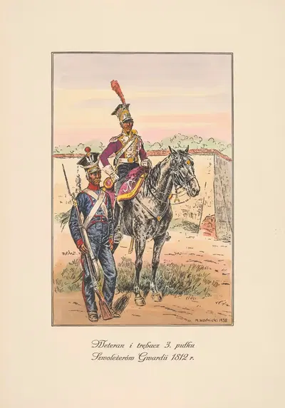 Ветеран и трубач 3-го полка шеволежеров гвардии 1812 года by Мечислав Казимеж Водницкий, 1938 — digital art print download