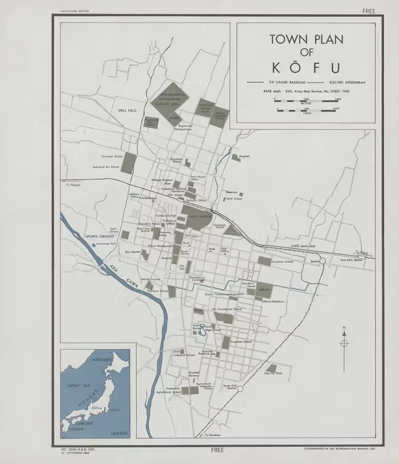 Town plan of Kōfu — Office of Strategic Services