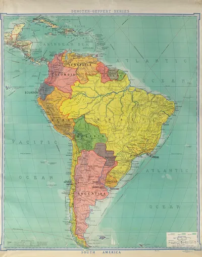 South America by R. Baxter Blair, 1943 — digital art print download