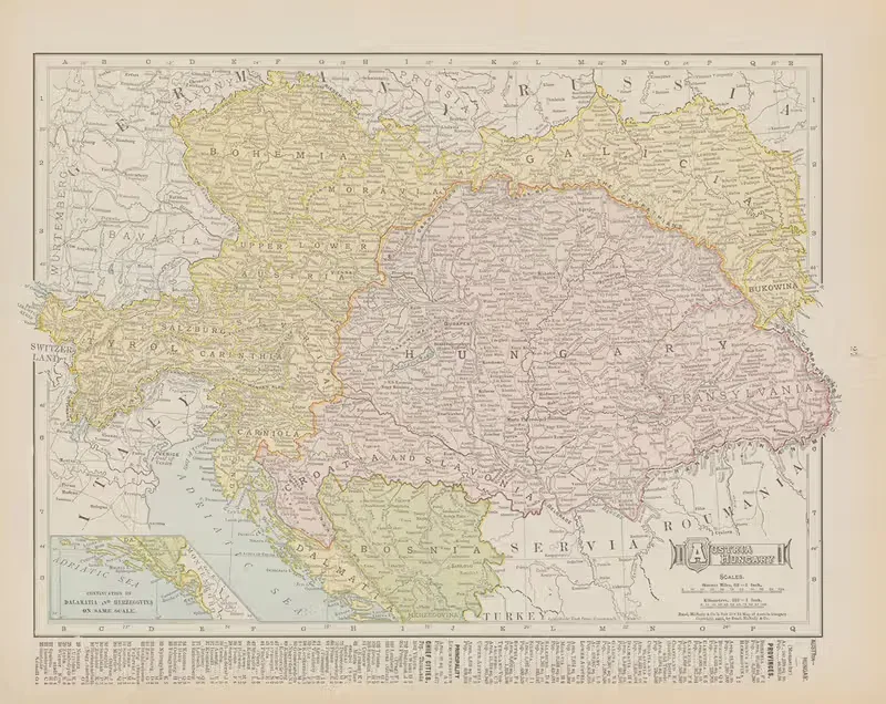 Австро-Венгрия by Рэнд МаКналли и Компания, 1907 — digital art print download