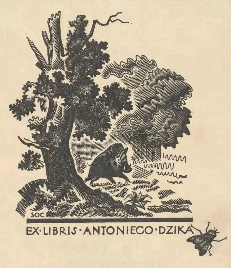 Экслибрис Антония Дзика by Станислав Остоja-Хростовский, 1934 — digital art print download