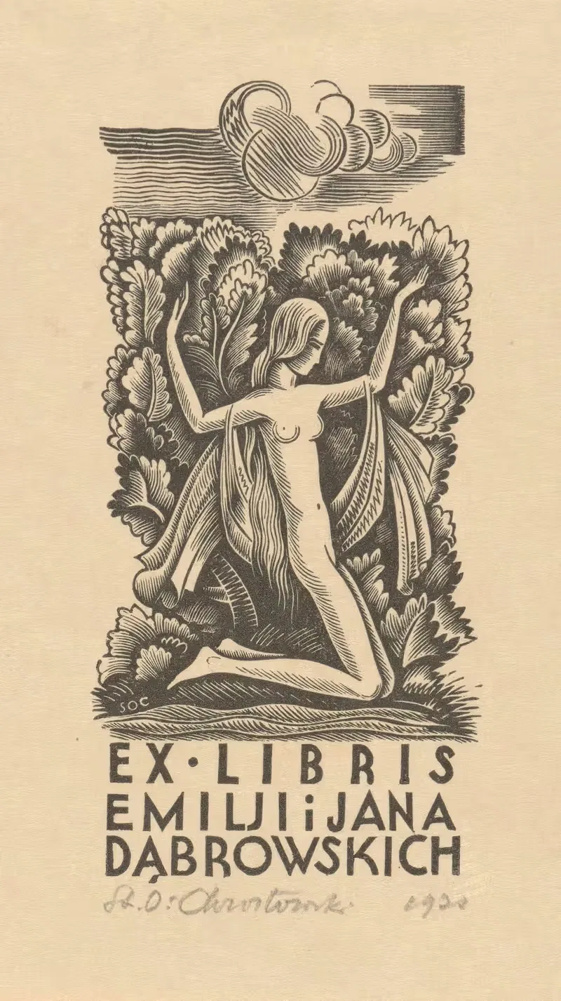 Ex libris Emilji i Jana Dąbrowskich — Stanisław Ostoja-Chrostowski