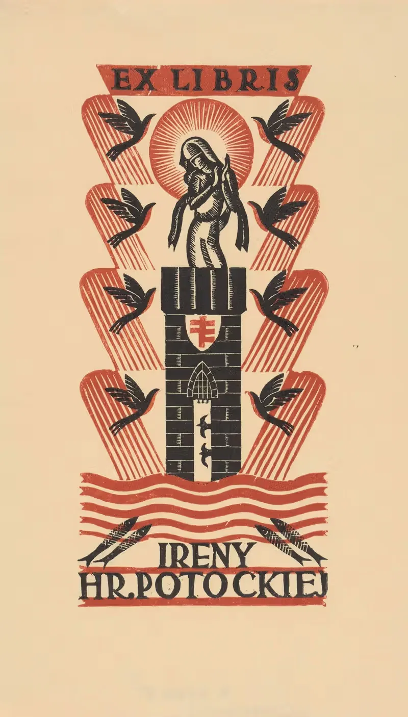 Ex libris Ireny hr. Potockiej. — Stanisław Ostoja-Chrostowski