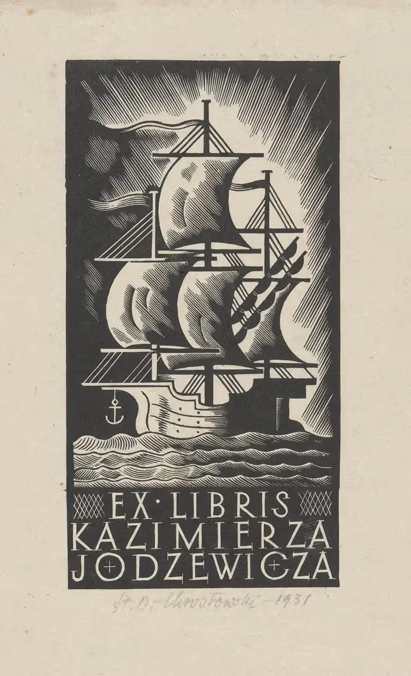 Экслибрис Казимежа Йодзевича by Станислав Остоja-Хростовский, 1931 — digital art print download