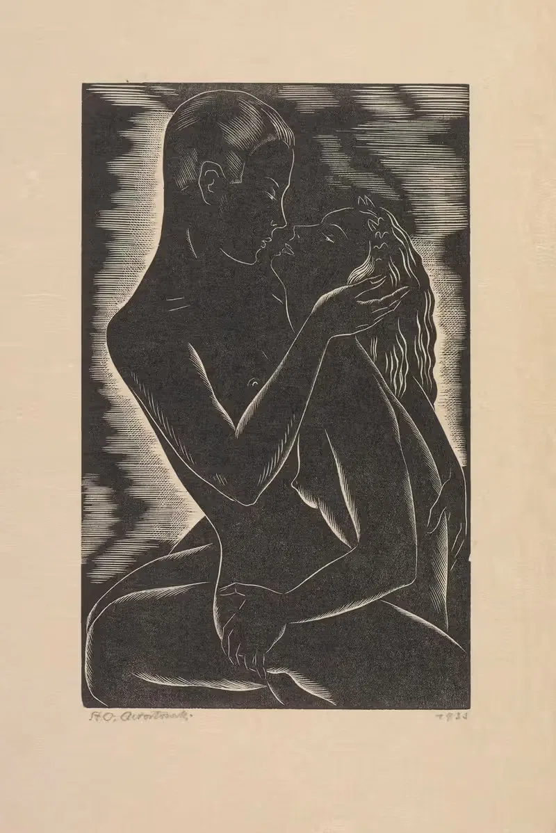 Пара в любовном объятии by Станислав Остоja-Хростовский, 1933 — digital art print download