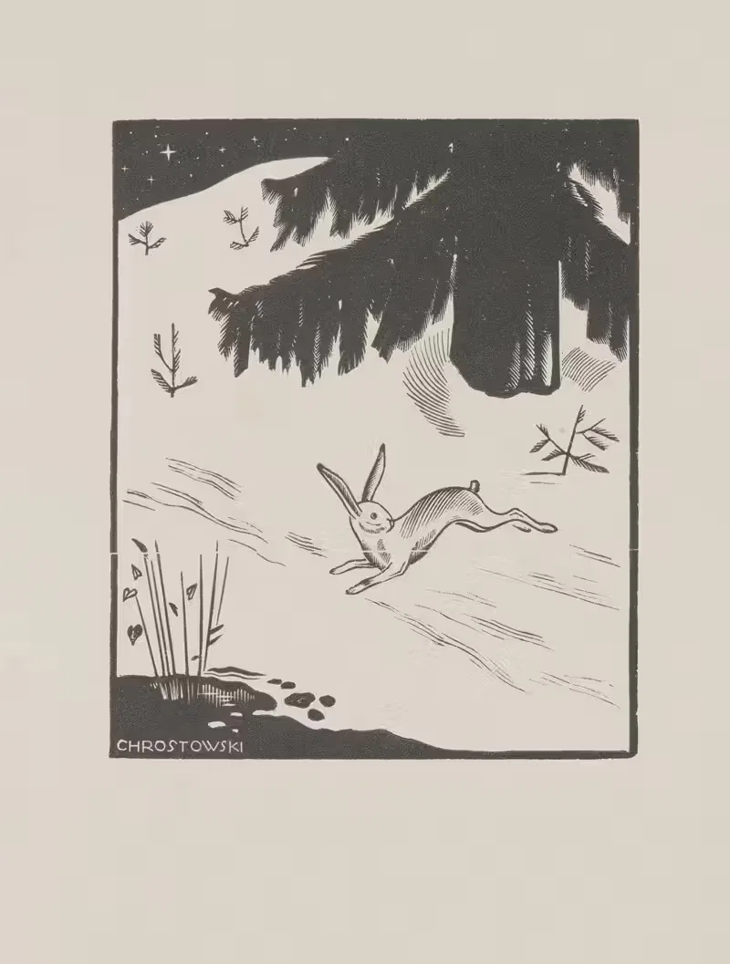 Заяц на снегу by Станислав Остоja-Хростовский, 1932 — digital art print download