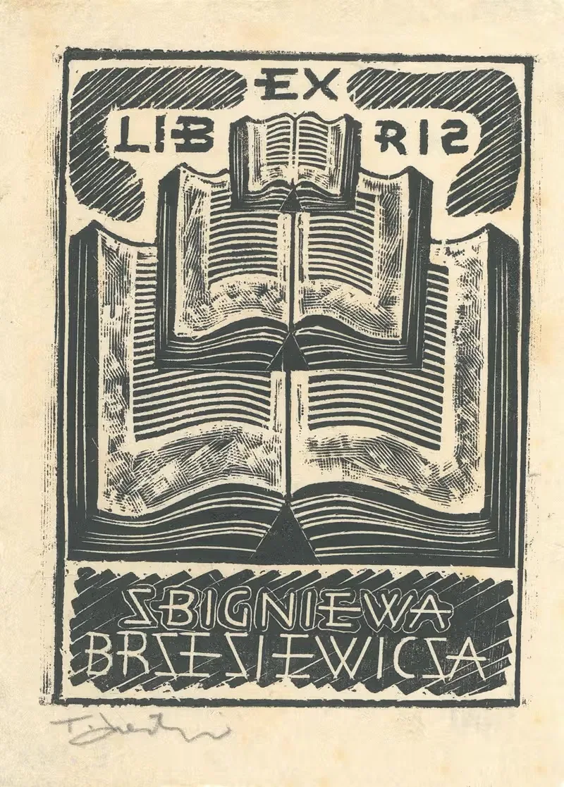 Экслибрис Збигнева Бжезьевича by Тадеуш Чешлевский, 1943 — digital art print download