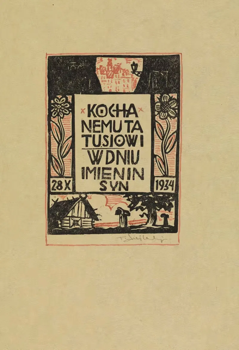 Życzenia imieninowe dla ojca artysty — Tadeusz Cieślewski