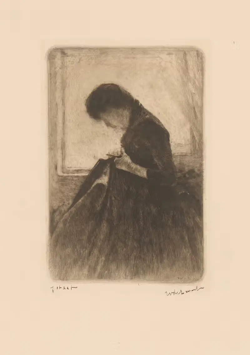 Швея by Виллем де Зварт, 1888 — digital art print download