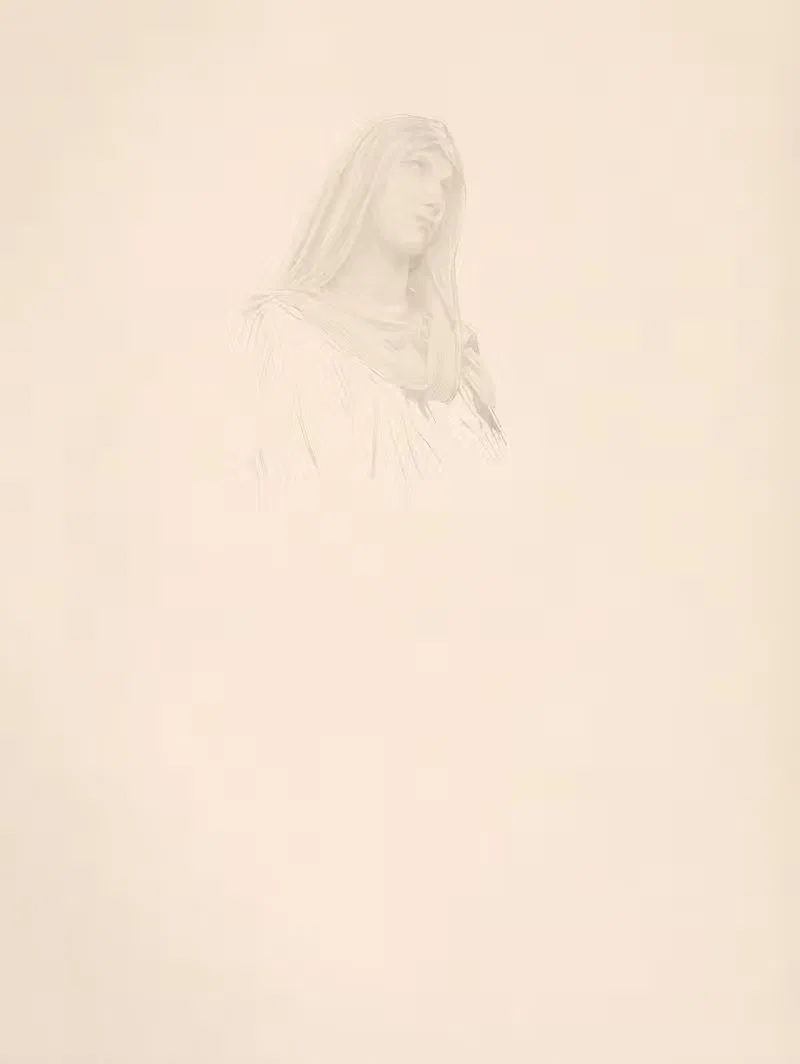 Этюд головы девы by Уильям Бугеро — digital art print download