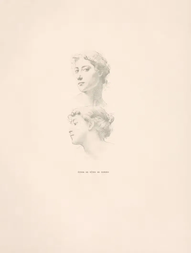 Ètude de tètes de femmes — William Bouguereau