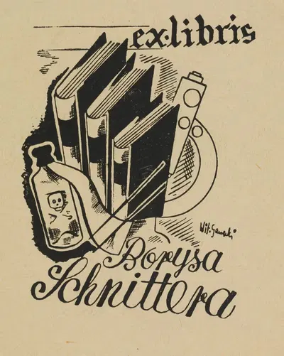 Ex libris Borysa Schnittera by Witold Gawęcki, 1937 — digital art print download