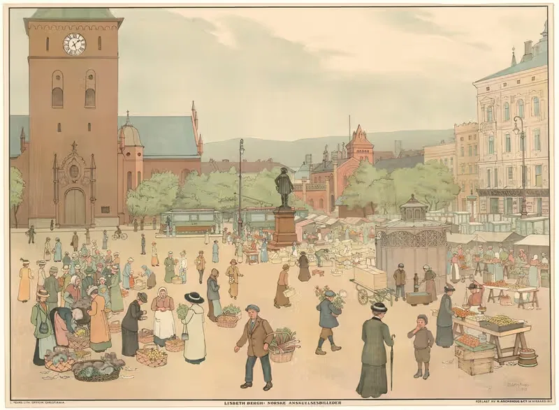 Рынок by Лисбет Берг, 1913 — digital art print download