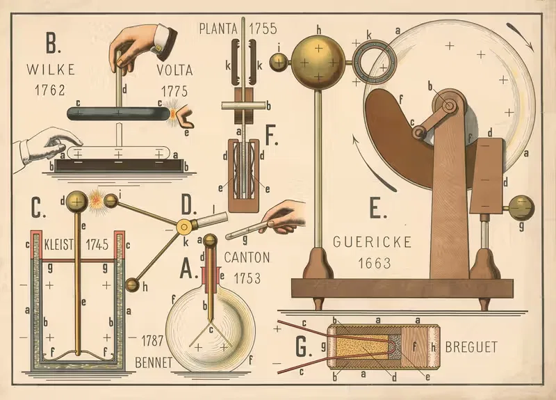 Friction electricity by P. Krüger, 1920 — digital art print download