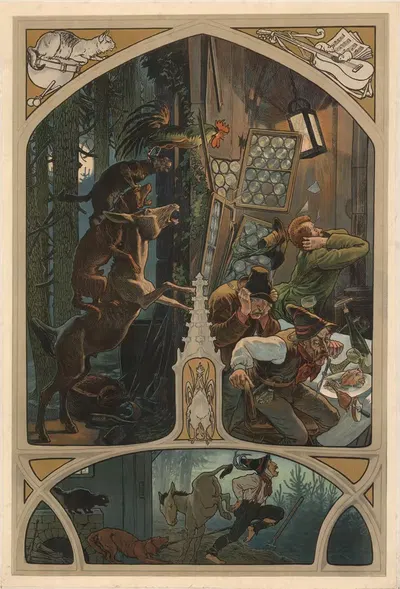 Музыканты из Бремена by Поль Хей, 1910 — digital art print download