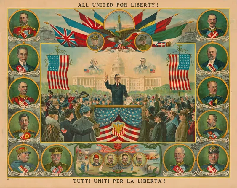Все объединены за свободу! by Аноним, 1917 — digital art print download
