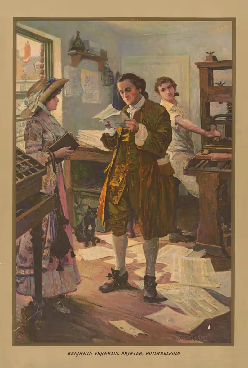 Бенджамин Франклин, печатник, Филадельфия by Аноним, 1914 — digital art print download