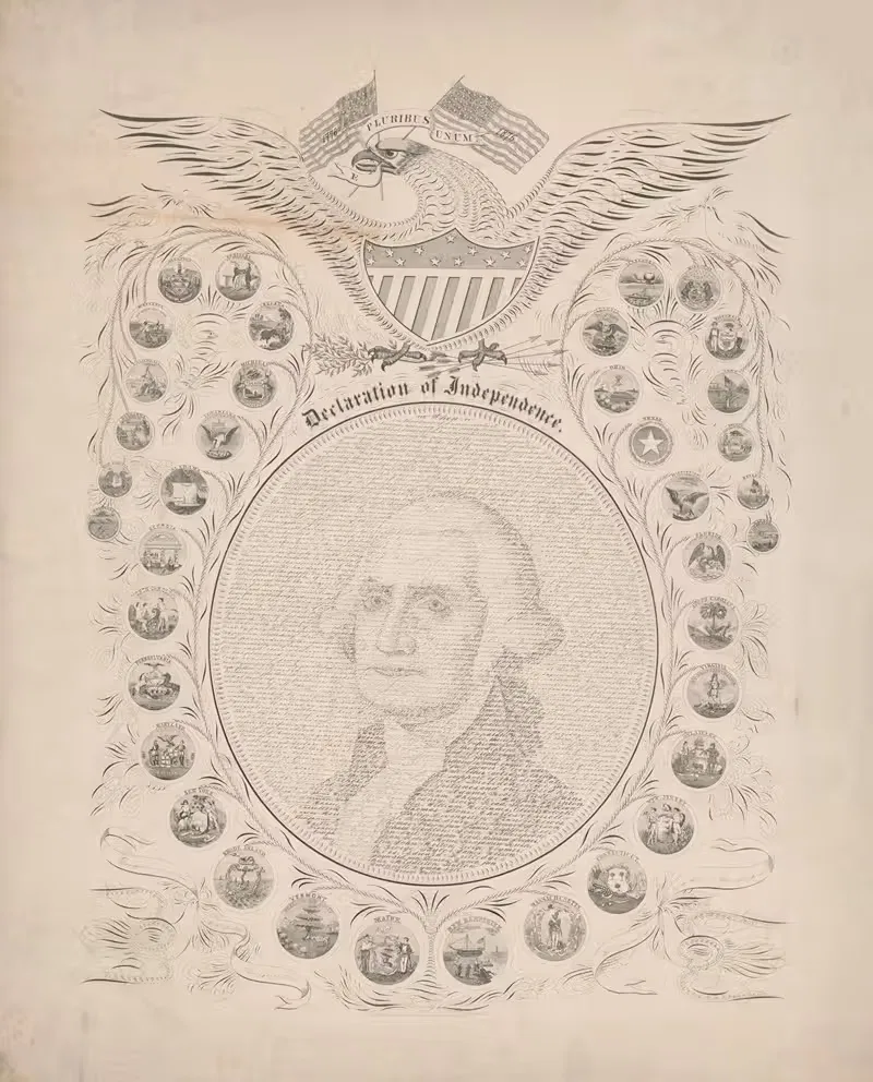 Declaration of Independence, e pluribus unum, 1776-1876 — August Hageboeck