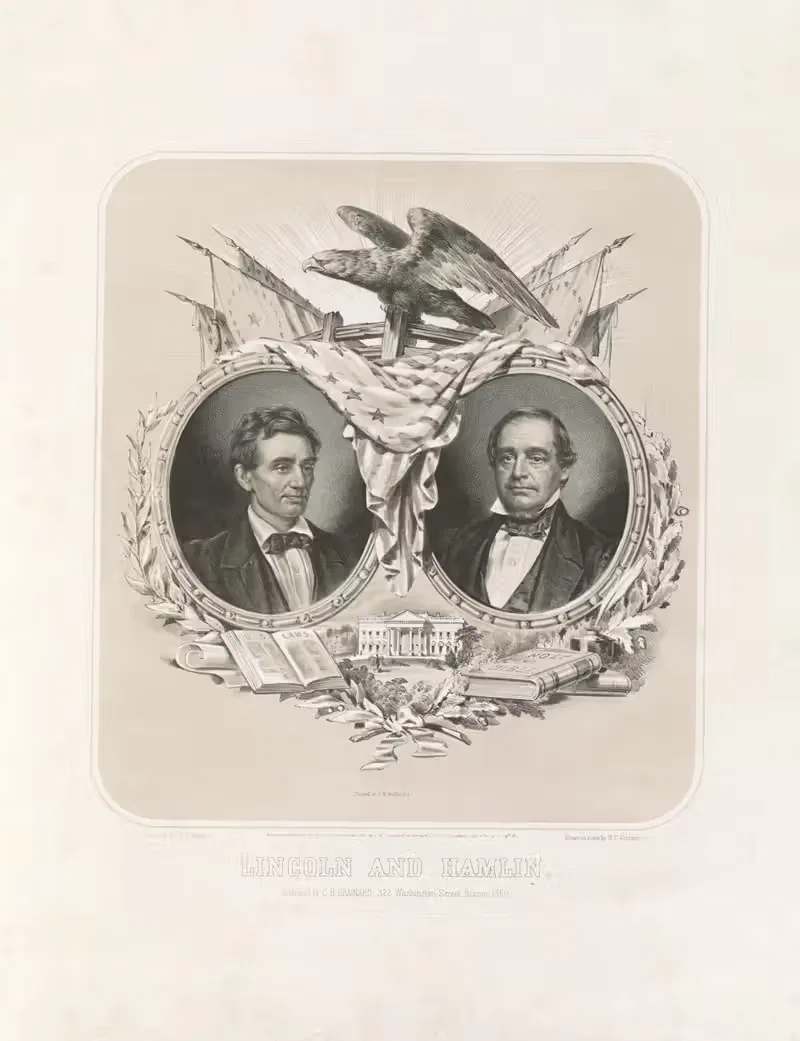 Линкольн и Хэмлин by Доминик С. Фаброниус, 1860 — digital art print download
