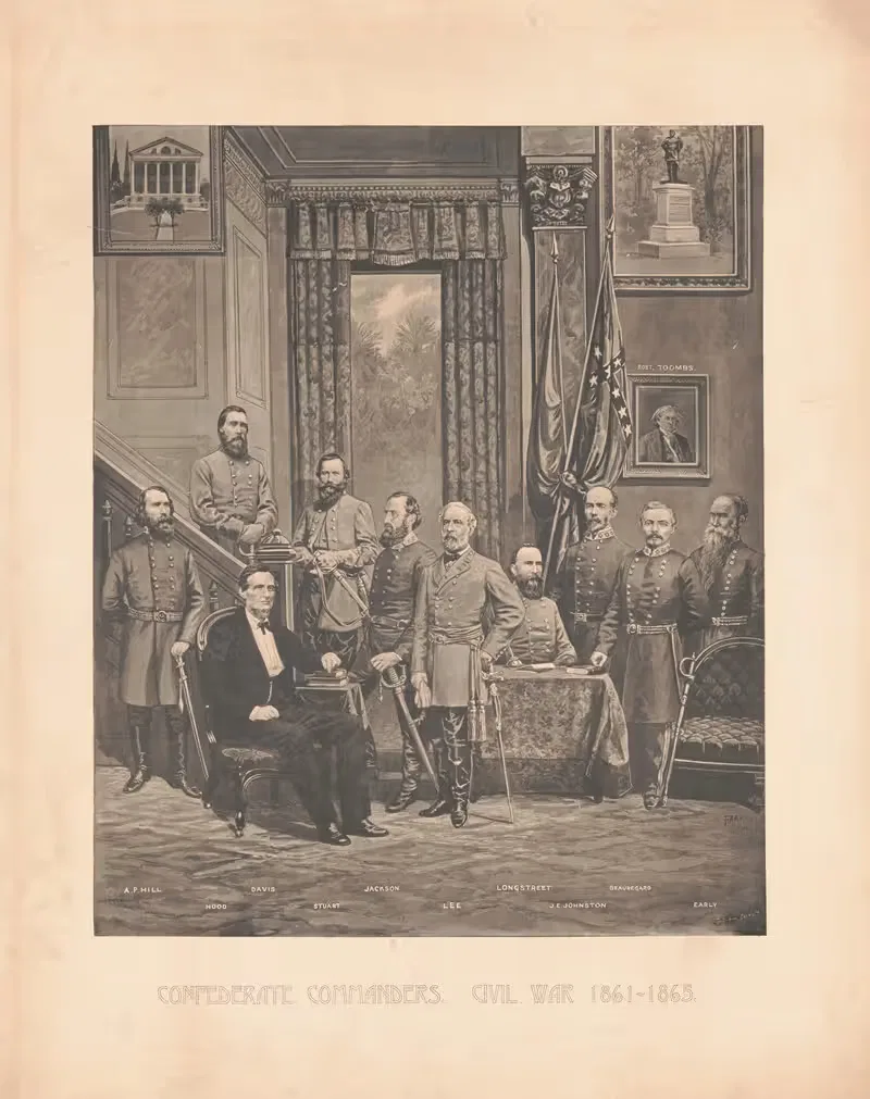 Конфедеративные командиры. Гражданская война 1861-1865 by Д-р Дж. Олни Бэннинг и сын, 1890 — digital art print download
