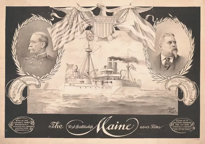 The U.S. Battleship Maine 6648 tons — H.C. Mines Litho. Co.