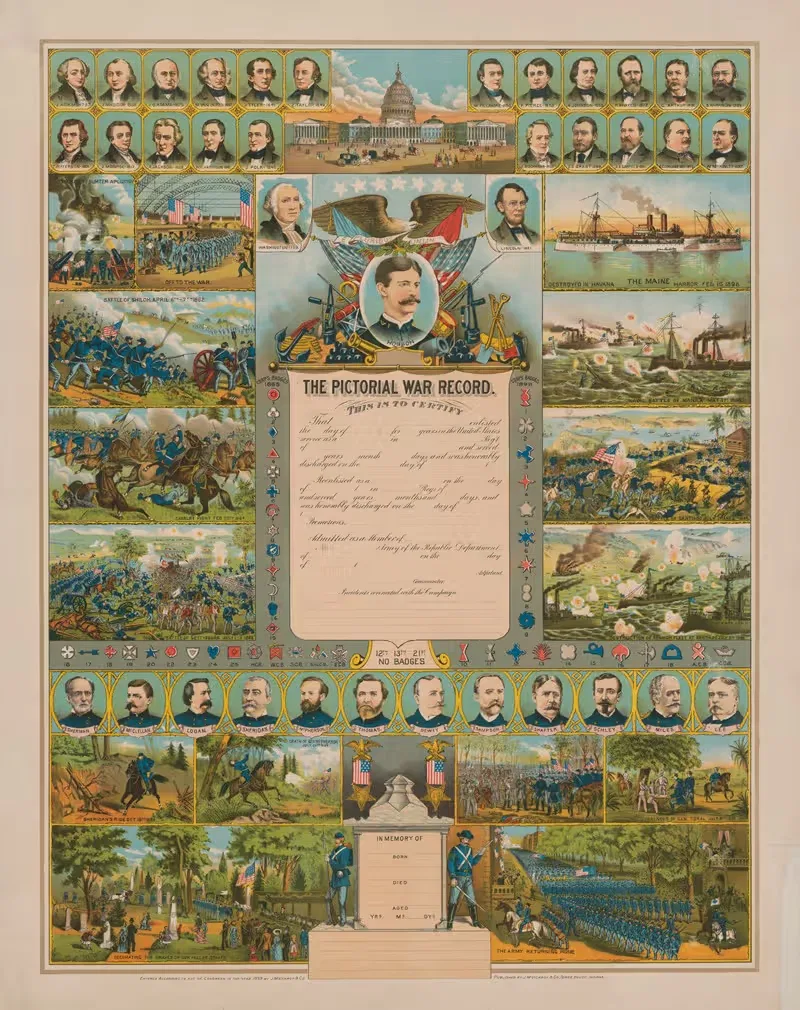 Пиктографические военные записи by Дж. М. Викрой и Ко., 1899 — digital art print download