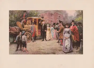 Генерал Вашингтон в Христовой церкви на Пасху, 1795 by Жан Леон Жером Феррис, 1909 — digital art print download