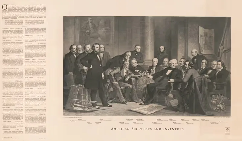 Американские ученые и изобретатели by Джон Сартейн, 1852 — digital art print download
