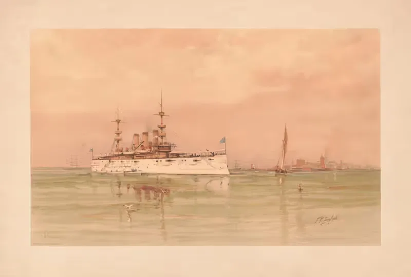 Крейсер США Нью-Йорк. by Жозеф Хувер, 1898 — digital art print download
