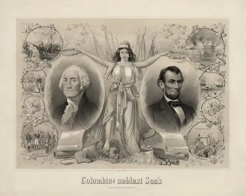 Columbia's noblest sons by Kimmel & Forster, 1865 — digital art print download