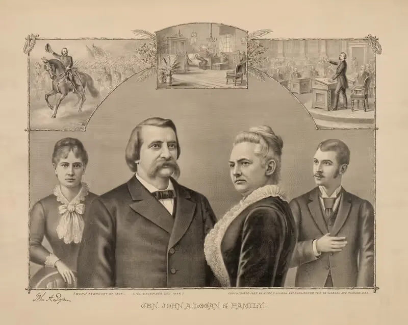 Генерал Джон Александр Логан и семья by Курц и Аллисон, 1887 — digital art print download