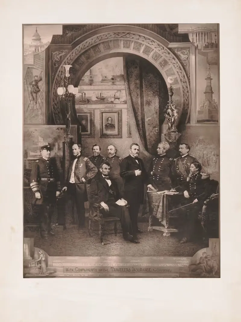 President Abraham Lincoln and his Generals — Notman Photo Co.