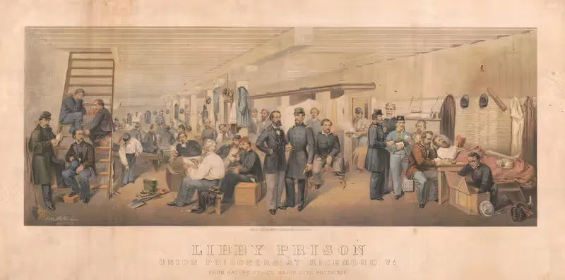 Libby Prison, Union prisoners at Richmond, Va. — Sarony, Major & Knapp Lith.