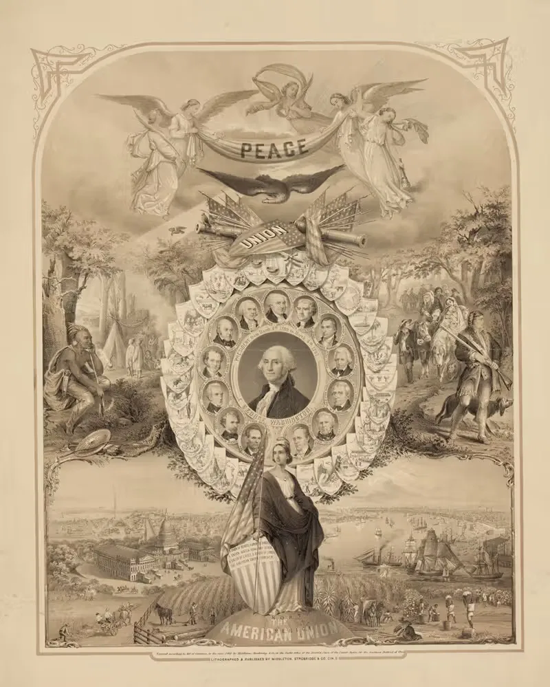 Американский союз by Стробридж и Ко. Лит., 1861 — digital art print download