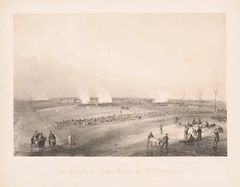 The battle of Stone River or Murfreesboro' — Strobridge & Co. Lith.