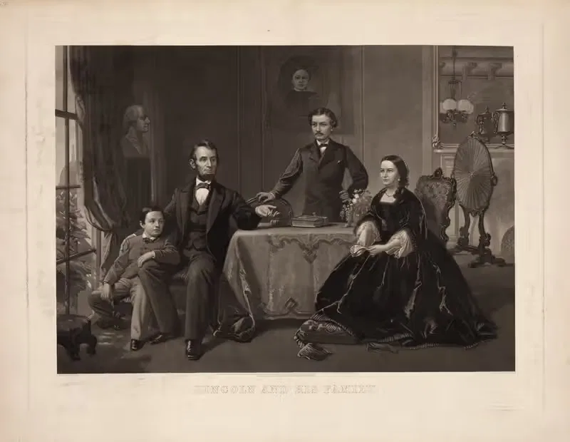 Lincoln and his family — William Sartain