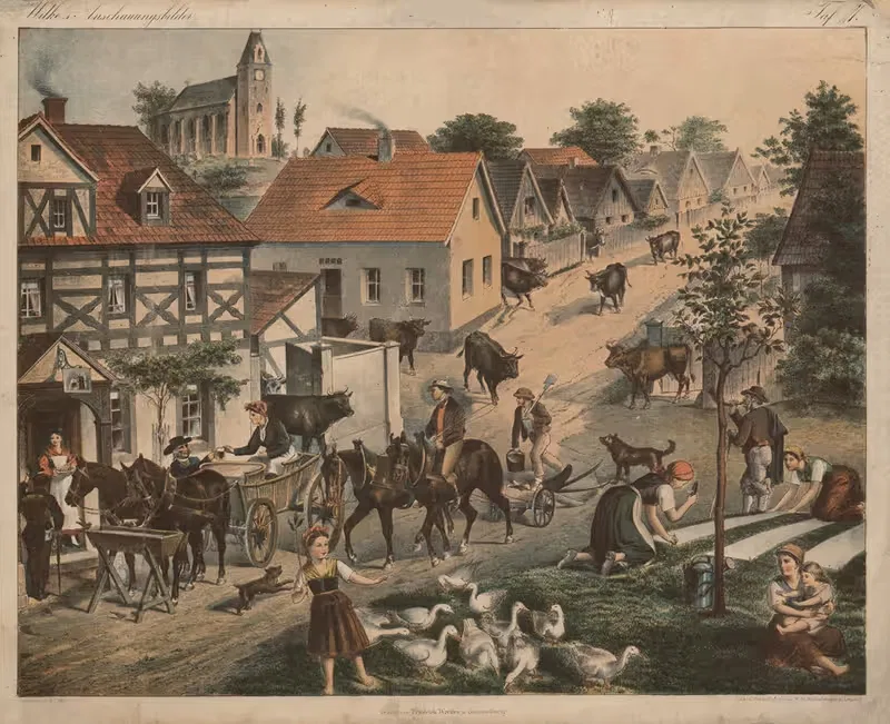 Village by A. Toller, 1875 — digital art print download