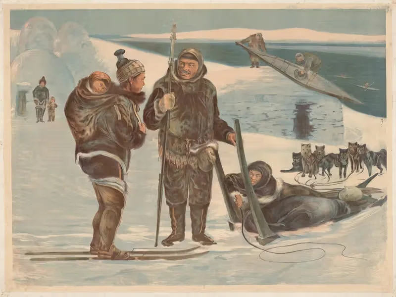 Эскимосская семья by Адольф Леман, 1900 — digital art print download