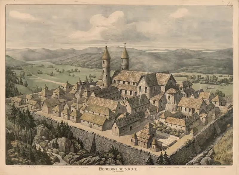 Benediktiner-Abtei. IX. Jahrhundert — Adolf Lehmann