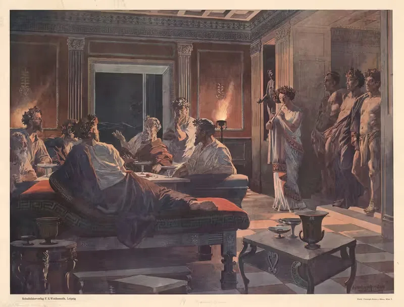 Греческий симпозиум by Антон Хоффман, 1920 — digital art print download