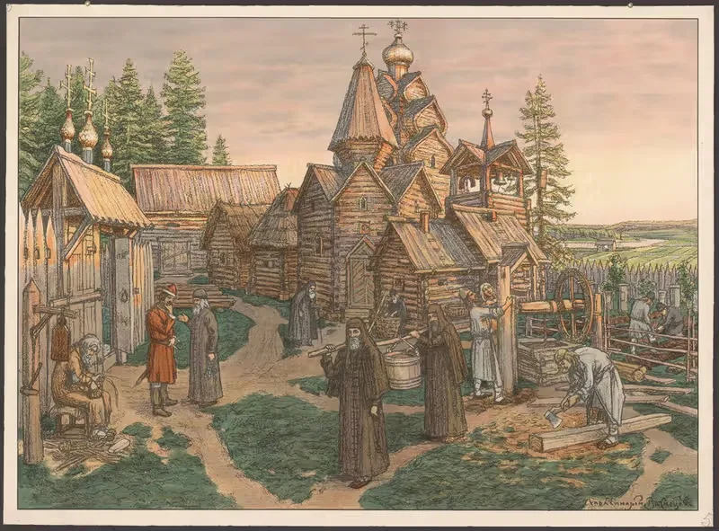 Monastery in Moscow by Apollinary Vasnetsov — digital art print download