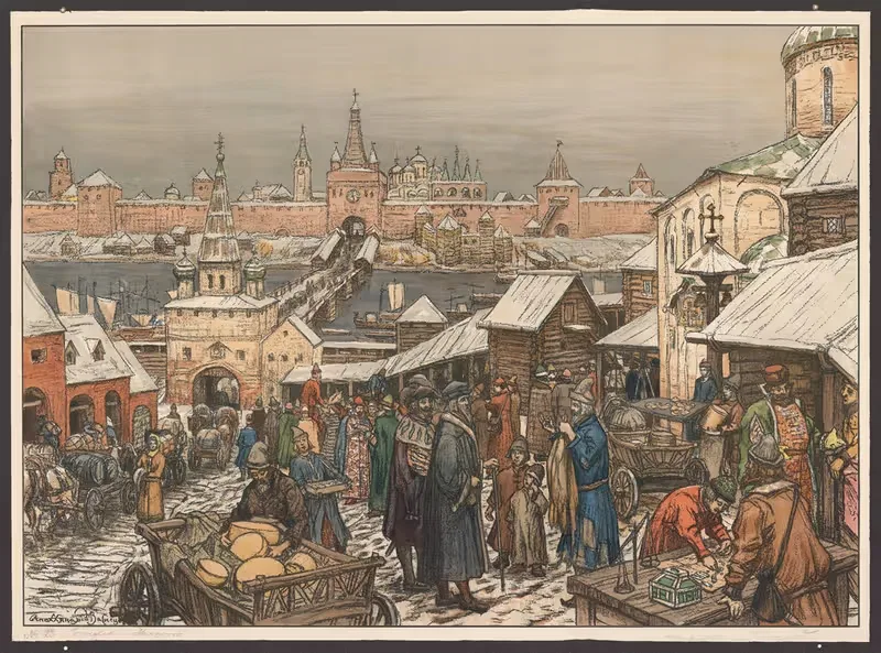 Новгородский рынок by Апполинарий Васнецов — digital art print download