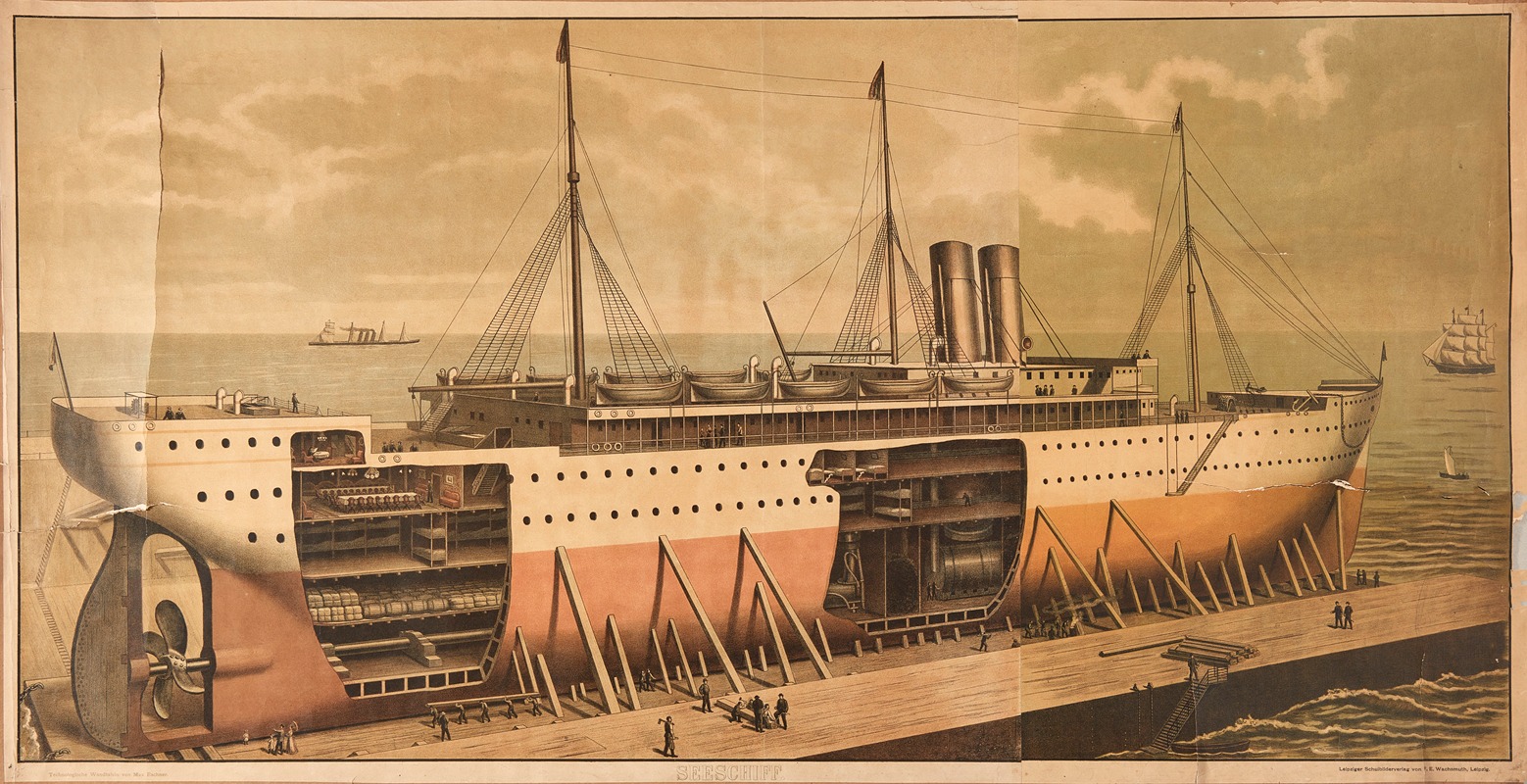Seeschiff by Bruno Héroux, 1910 — digital art print download